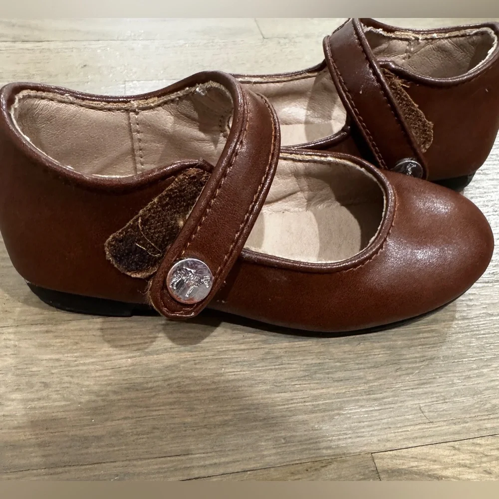 Zeebra Kids Brown Mary Jane Shoes Sz 24 | Classic Boho Neutral Girls Flats